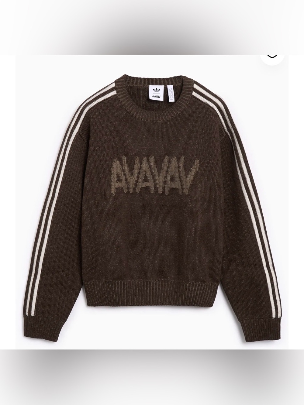 Adidas x AVAVAV Logo Oversized Knit Sweater Brown Umber NWT M Rare Collab